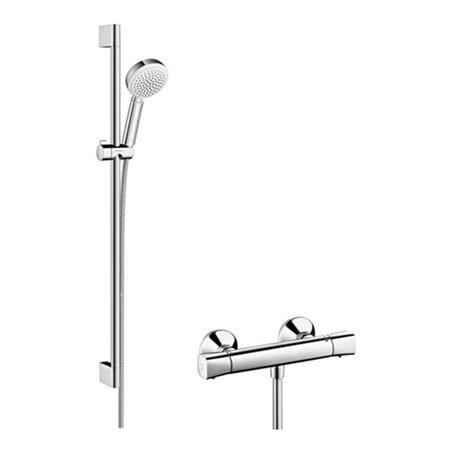hansgrohe Brauseset CROMETTA 100 VARIO Brausestange 900 mm weiß/chrom