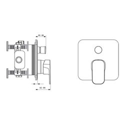 Ideal Standard Einhebel-Badearmatur TONIC II UP Bausatz 2 eigensicher gemäß DIN EN 1717 chrom