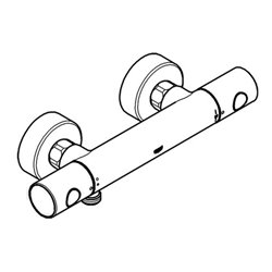 Grohe Thermostat-Brausebatterie C GROHTHERM 1000 DN 15, Wandmontage chrom