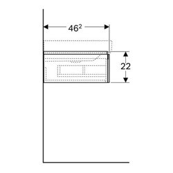Geberit Waschtischunterschrank XENO² 880 x 220 x 462 mm, Siphonausschnitt rechts Korpus/Front: Holzstruktur Scultura Grau
