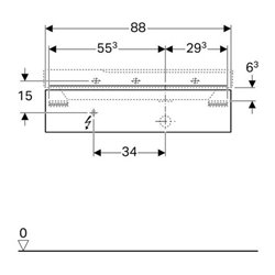 Geberit Waschtischunterschrank XENO² 880 x 220 x 462 mm, Siphonausschnitt rechts Korpus/Front: Holzstruktur Scultura Grau