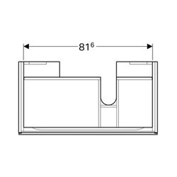 Geberit Waschtischunterschrank XENO² 880 x 220 x 462 mm, Siphonausschnitt rechts Korpus/Front: Holzstruktur Scultura Grau