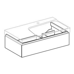 Geberit Waschtischunterschrank XENO² 880 x 220 x 462 mm, Siphonausschnitt rechts Korpus/Front: Holzstruktur Scultura Grau