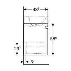 Geberit Waschtischunterschrank RENOVA PLAN 1226 x 586 x 438 mm Lack weiß hochglanz
