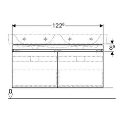 Geberit Waschtischunterschrank RENOVA PLAN 1226 x 586 x 438 mm Lack weiß hochglanz
