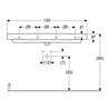 Geberit Waschtisch SMYLE 1200 x 480 mm, mit zwei Hahnlöchern, mit Überlauf weiß