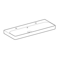 Geberit Waschtisch SMYLE 1200 x 480 mm, mit zwei Hahnlöchern, mit Überlauf weiß