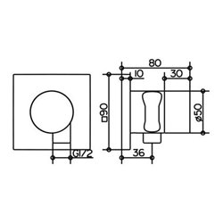 Keuco 2-Wege-Umstellventil IXMO DN 15, UP, mit Griff IXMO Pure Rosette eckig verchromt