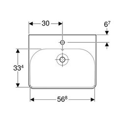 Geberit Waschtisch SMYLE 600 x 480 mm, mit Hahnloch, mit Überlauf weiß