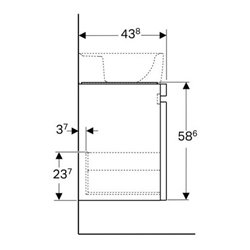 Geberit Waschtischunterschrank RENOVA PLAN 676 x 586 x 438 mm Lack lava matt