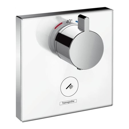 hansgrohe Thermostat SHOWERSELECT GLAS Highflow, für 1 Verbraucher und einen zusätzlichen Abgang weiß/chrom