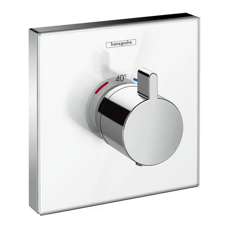 hansgrohe Fertigset ShowerSelect HF Glas UP-Thermostat, Glas, weiß/chrom
