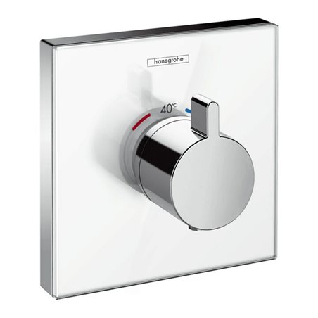 hansgrohe Fertigset ShowerSelect HF Glas UP-Thermostat, Glas, weiß/chrom