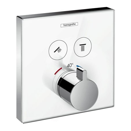 hansgrohe Fertigset ShowerSelect Glas UP-THM, 2 Verbraucher, Glas, weiß/chrom