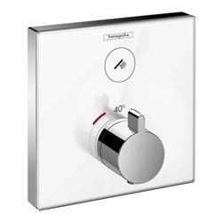 hansgrohe Thermostat SHOWERSELECT GLAS Unterputz, für 1 Verbraucher weiß/chrom