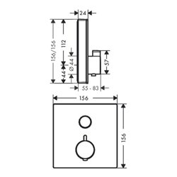 hansgrohe Thermostat SHOWERSELECT GLAS Unterputz, für 1 Verbraucher weiß/chrom