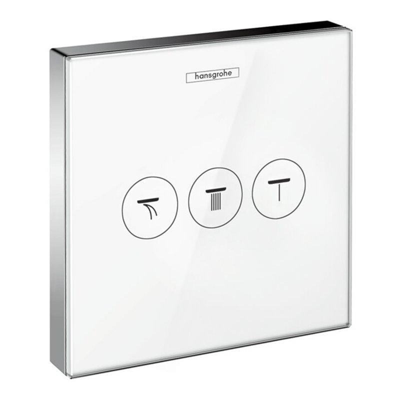 hansgrohe Fertigset ShowerSelect Glas UP-THM, 3 Verbraucher, Glas, weiß/chrom