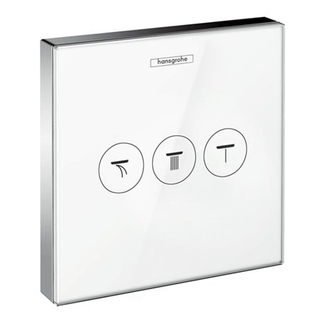 hansgrohe Fertigset ShowerSelect Glas UP-THM, 3 Verbraucher, Glas, weiß/chrom