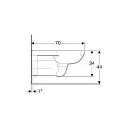 Geberit Wand-WC, Tiefspüler Renova Comfort weiß, 6 l, verlängerte Ausladung