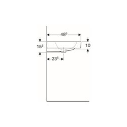 Geberit Waschtisch iCon 75x48,5cm, we. K-Tect, m Hahnl., m ÜL