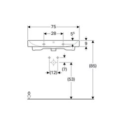 Geberit Waschtisch iCon 75x48,5cm, we. K-Tect, m Hahnl., m ÜL