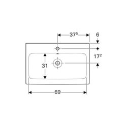 Geberit Waschtisch iCon 75x48,5cm, we. K-Tect, m Hahnl., m ÜL