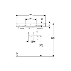 Geberit Waschtisch iCon 75x48,5cm, we. K-Tect, m Hahnl., m ÜL