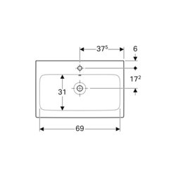 Geberit Waschtisch iCon 75x48,5cm, we. K-Tect, m Hahnl., m ÜL