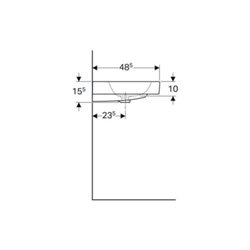 Geberit Waschtisch iCon 75x48,5cm, we. K-Tect, m Hahnl., m ÜL