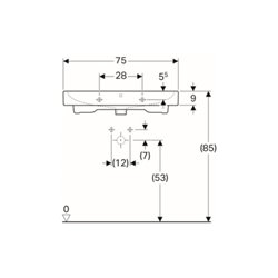 Geberit Waschtisch iCon 75x48,5cm, we. K-Tect, m Hahnl., m ÜL