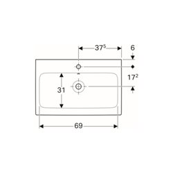 Geberit Waschtisch iCon 75x48,5cm, we. K-Tect, m Hahnl., m ÜL