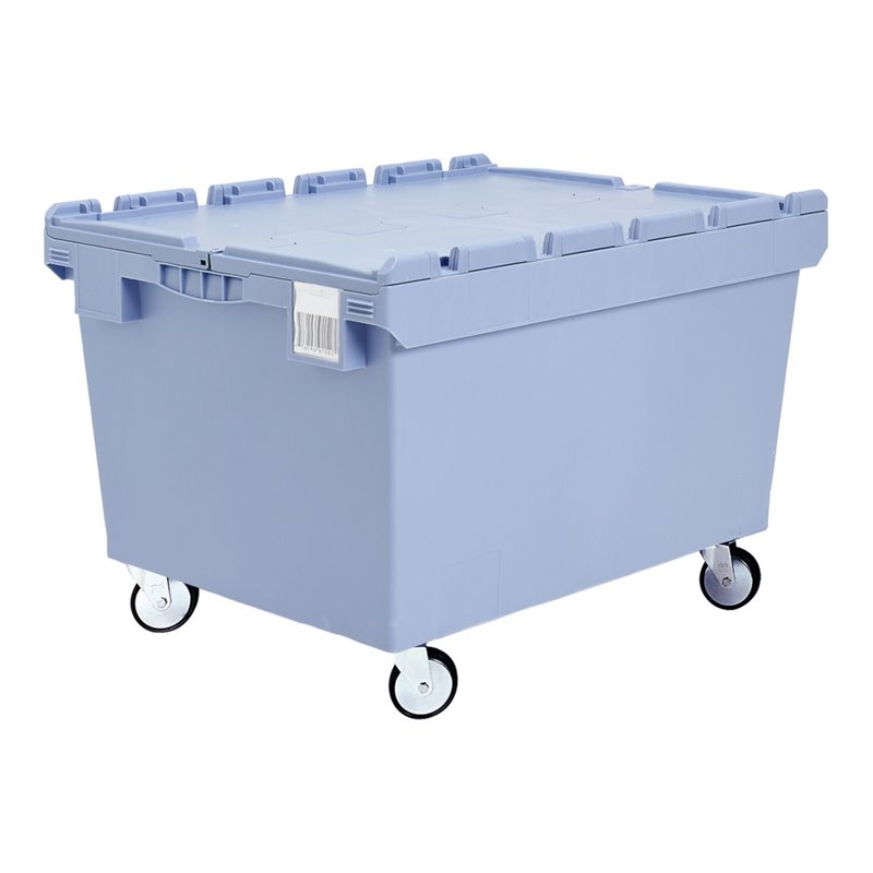 Bito Mehrwegbehälter Doppelboden Gummirollen blau