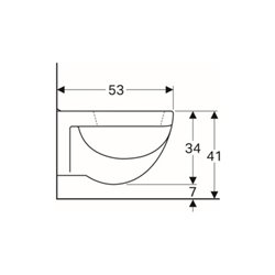 Geberit Wand-Flachspül-WC Renova Plan 6 l, weiß KeraTect