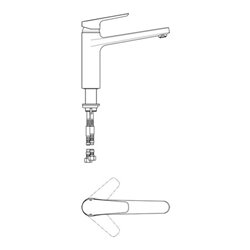 Ideal Standard Einhebel-Küchenarmatur CERAPLAN III mit hoch angesetztem Gussauslauf ND chrom
