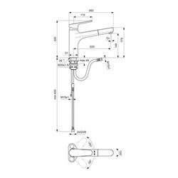 Ideal Standard Einhebel-Küchenarmatur CERAPLAN III mit herausziehbarer Handbrause chrom