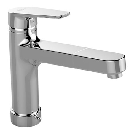 Ideal Standard Einhebel-Küchenarmatur CERAPLAN III mit Geräteabsperrventil und herausziehbarer Handbrause chrom