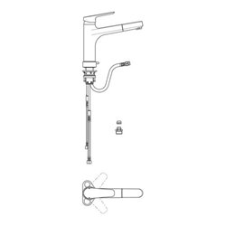 Ideal Standard Einhebel-Küchenarmatur CERAPLAN III mit Geräteabsperrventil und herausziehbarer Handbrause chrom