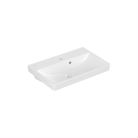 V&B Waschtisch Compact AVENTO 55x37cm, 1 Hahnloch, mit Überlauf, weiß