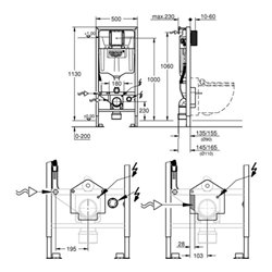 Grohe WC-Element RAPID SL für Grohe Sensia Dusch-WC