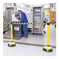 Moravia Gurt-Warnständer MORION gelb mit schwarz/gelbem Band 985 mm 50 mm