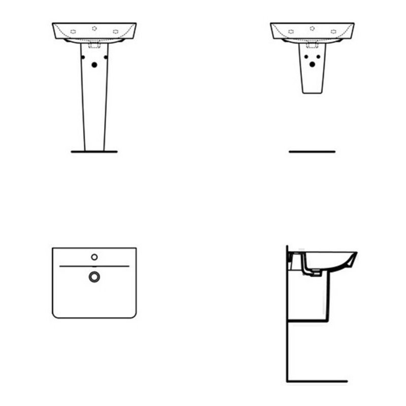 Ideal Standard Waschtisch CONNECT AIR 550 x 460 x 160 mm weiß