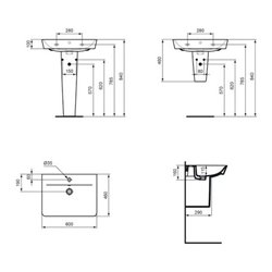 Ideal Standard Waschtisch CONNECT AIR 600 x 460 x 160 mm weiß