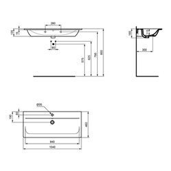 Ideal Standard Möbelwaschtisch CONNECT AIR 1040 x 460 x 165 mm weiß