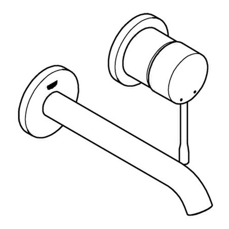 Grohe 2-Loch-Waschtischbatterie ESSENCE DN 15, Wandmontage Ausladung 183 mm supersteel