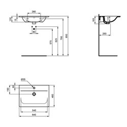 Ideal Standard Möbelwaschtisch CONNECT AIR 640 x 460 x 165 mm weiß