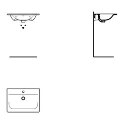 Ideal Standard Möbelwaschtisch CONNECT AIR 640 x 460 x 165 mm weiß