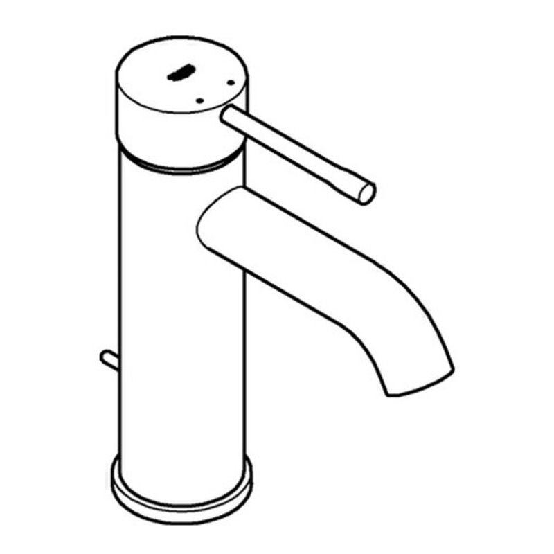 Grohe Einhand-Waschtischbatterie S-SIZE ESSENCE DN 15 Zugstangen-Ablaufgarnitur 1 1/4' supersteel