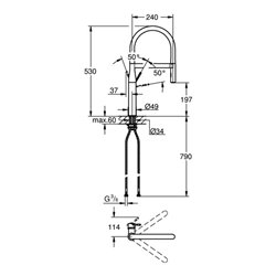Grohe Einhand-Spültischbatterie ESSENCE DN 15, Metallbrause chrom