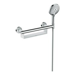 hansgrohe Unica Haltegriff Comfort mit Ablage und Brausehalter, weiß/chrom
