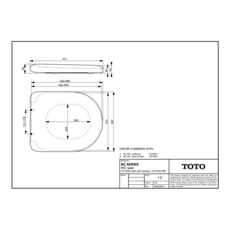 TOTO WC-Sitz NC Absenkautomatik, mit Edelstahlscharnieren weiß